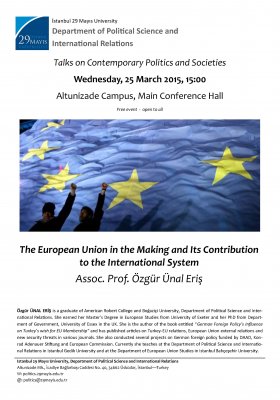 The European Union in the Making and  Its Contribution to the International System