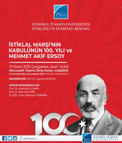 İstiklal Marşının Kabulünün 100.Yılı ve Mehmet Akif Ersoy