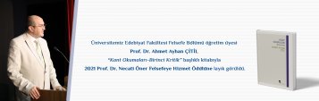 Türk Felsefe Derneği’nin Düzenlediği 2021 Prof. Dr. Necati Öner Ödülleri Açıklandı!