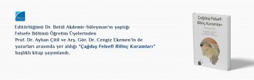 Prof. Dr. Ayhan ÇİTİL ve Arş. Gör. Dr. Cengiz EKEMEN\'in de Yazarları Arasında Yer Aldığı \