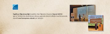 Öğretim Üyemiz Hasret SAYGI 14. sü Türkiye’de Düzenlenen Dilbilim Konferansında Davetli Ana Konuşmacı Olarak Yer Almıştır