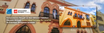  Ekonomi Bölümü Universidad Europea De Canarias ile Erasmus+ Anlaşması İmzalamıştır