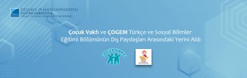 Çocuk Vakfı ve ÇOGEM Türkçe ve Sosyal Bilimler Eğitimi Bölümünün Dış Paydaşları Arasındaki Yerini Aldı
