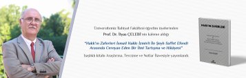 Prof. Dr. İlyas ÇELEBİnin Kaleme Aldığı Kitap Araştırma, Tercüme ve Notlar İlavesiyle Yayımlandı
