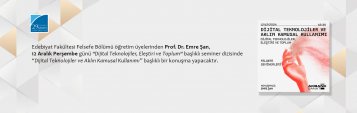 Prof. Dr. Emre Şan, 12 Aralık 2024 Perşembe Günü \