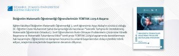 İlköğretim Matematik Öğretmenliği Öğrencilerimizin TUBİTAK 2209-A Başarısı