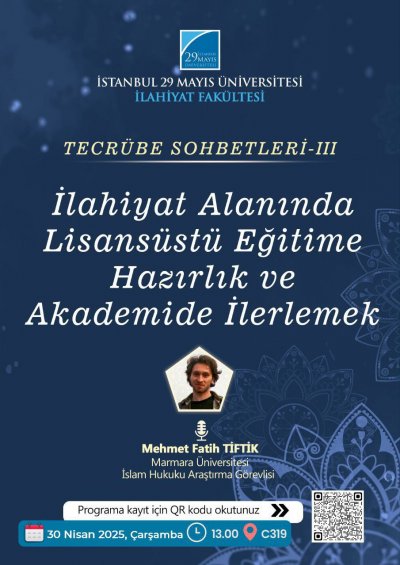 Tecrübe Sohbetleri-III “İlahiyat Alanında Lisansüstü Eğitime Hazırlık ve Akademide İlerlemek”