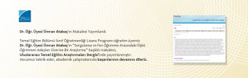 Dr. Öğr. Üyesi Ümran Atabaş’ın Makalesi Yayımlandı