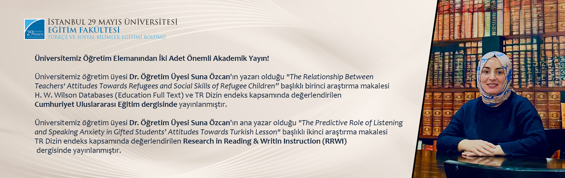 Üniversitemiz Öğretim Elemanından İki Adet Önemli Akademik Yayın!