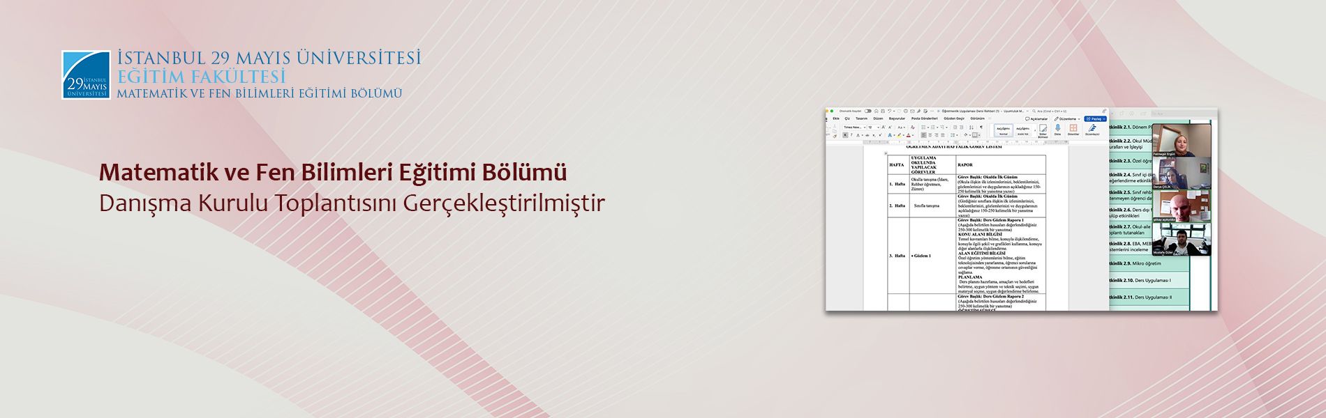 Matematik ve Fen Bilimleri Eğitimi Bölümü Danışma Kurulu Toplantısını Gerçekleştirilmiştir