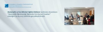 Matematik Öğretmenliği Öğrencileri İçin Kariyer Fırsatları Etkinliği 30 Eylül 2025 Tarihinde Gerçekleştirilmiştir.