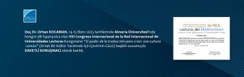 Doç. Dr. Orhan KOCAMAN, Almería Üniversitesi\'nde VIII Congreso Internacional de la Red Internacional de Universidades Lectoras Kongresine Davetli Konuşmacı Olarak Katıldı