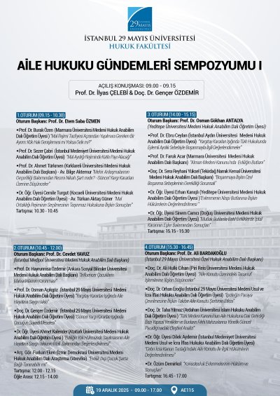Aile Hukuku Gündemleri Sempozyumu I