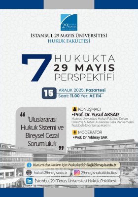 Hukukta 29 Mayıs Perspektifi! Uluslararası Hukuk Sistemi ve Bireysel Cezai Sorumluluk
