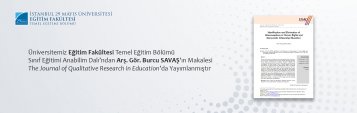 Arş. Gör. Burcu SAVAŞ’ın Makalesi The Journal of Qualitative Research in Education’da Yayımlanmıştır