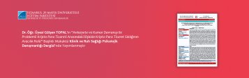 Dr. Öğr. Üyesi Gülşen TOPAL\'ın Makalesi Klinik ve Ruh Sağlığı Psikolojik Danışmanlığı Dergisi\'nde Yayımlanmıştır