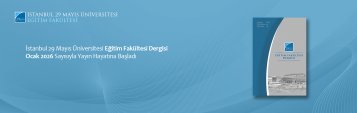 İstanbul 29 Mayıs Üniversitesi Eğitim Fakültesi Dergisi Ocak 2026 Sayısıyla Yayın Hayatına Başladı