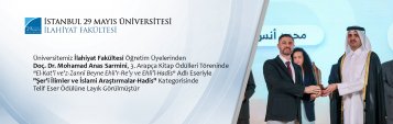 Üniversitemiz İlahiyat Fakültesi Öğretim Üyelerinden Doç. Dr. Mohamad Anas Sarmini, 3. Arapça Kitap Ödülleri Töreninde El-Katî vez-Zannî Beyne Ehlir-Rey ve Ehlil-Hadîs Adlı Eseriyle Şeri İlimler ve İslami Araştırmalar-Hadis Kategorisinde Telif Eser Ödülüne Layık Görülmüştür