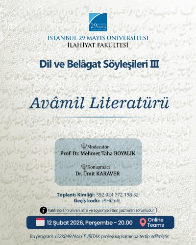 Dil ve Belâğat Söyleşileri III Avâmil Literatürü