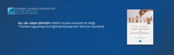 Arş. Gör. Gülşen ŞENCAN’ın Bölüm Yazarları Arasında Yer Aldığı “Teoriden Uygulamaya Özel Eğitimde Kaynaştırma\