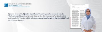 Öğretim Üyemiz Dr. Öğretim Üyesi Suna Özcan\'ın Yazarları Arasında Olduğu Editöryal Çalışma, American Annals of the Deaf (SSCI) Adlı Dergide Yayınlanmıştır