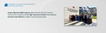 Arapça Öğretmenliği Programı Öğrencileriyle ARO326 Osmanlı Türkçesi Dersi Kapsamında Dr. Öğr. Üyesi Arzu Öztürk Rehberliğinde Osmanlı Arşivi Müzesi\'ne Eğitim Gezisi Düzenlenmiştir
