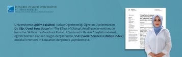 Üniversitemiz Eğitim Fakültesi Türkçe Öğretmenliği Öğretim Üyelerimizden Dr. Öğr. Üyesi Suna Özcan’ın Makalesi, Eğitim Bilimleri Alanının Saygın Dergilerinden, SSCI Endeksli Frontiers in Education Dergisinde Yayınlanmıştır