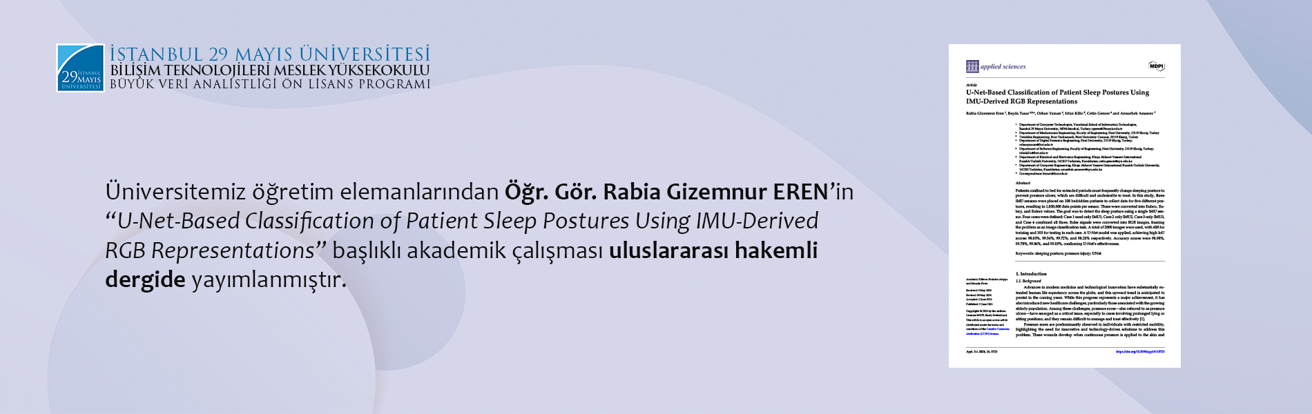Üniversitemiz Öğretim Elemanlarından Öğr. Gör. Rabia Gizemnur EREN'in Akademik Çalışması Uluslararası Hakemli Dergide Yayımlanmıştır