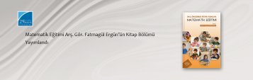 Matematik Eğitimi Arş. Gör. Fatmagül Ergün’ün Kitap Bölümü Yayımlandı