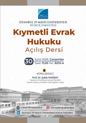 Kıymetli Evrak Hukuku Açılış Dersi