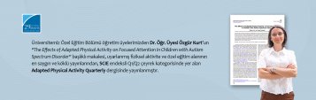 Özel Eğitim Bölümü Öğretim Üyemizin Makalesi Uluslararası Saygın Bir Dergide Yayımlandı